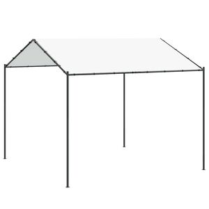 vidaXL Paviljon 4 x 4 x 2,6 m Bela Jeklo in poliestren 180 gsm
