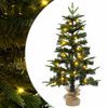 vidaXL Mini božično drevesce 60 cm 25 LED Toplo bela PVC in PE Zelena