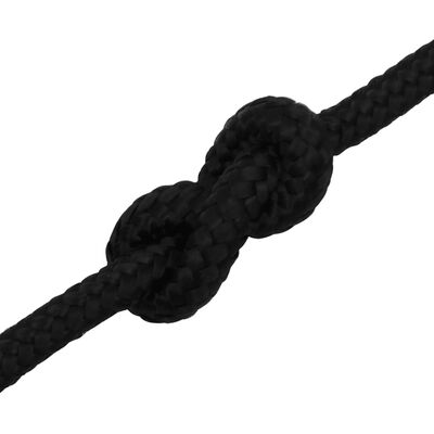 vidaXL Delovna vrv črna 10 mm 100 m poliester