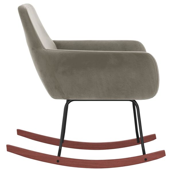 vidaXL Gugalni stol svetlo siv žamet