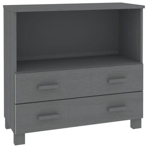 vidaXL Komoda HAMAR temno siva 85x35x80 cm trdna borovina