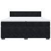 vidaXL Box spring postelja z vzmetnico črna 200x200 cm žamet