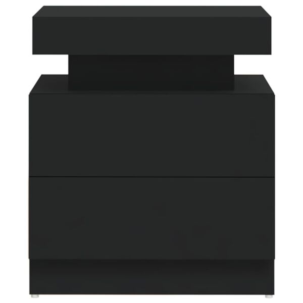 vidaXL Nočna omarica črna 45x35x52 cm inženirski les