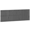 vidaXL Stensko posteljno vzglavje sivo 166x3x60 cm trdna borovina