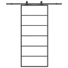 vidaXL Drsna vrata z opremo črna 90x205 cm ESG steklo