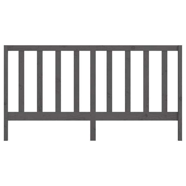 vidaXL Posteljno vzglavje sivo 206x4x100 cm trdna borovina