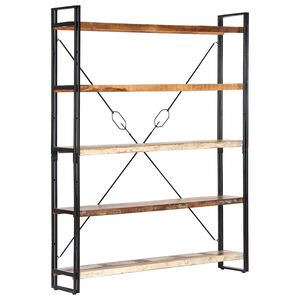 vidaXL Knjižna omara 5-nadstropna 140x30x180 cm trden predelan les