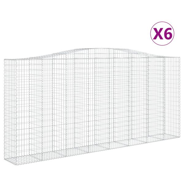 vidaXL Obokane gabion ko&scaron;are 6 kosov 400x50x180/200cm pocinkano železo