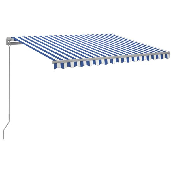 vidaXL Ročno zložljiva tenda z LED lučmi 300x250 cm modra in bela