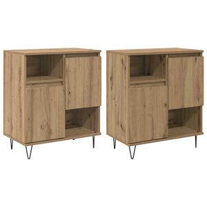vidaXL Strani &scaron;al 2 pcs Umetni hrast 60 x 35 x 70 cm