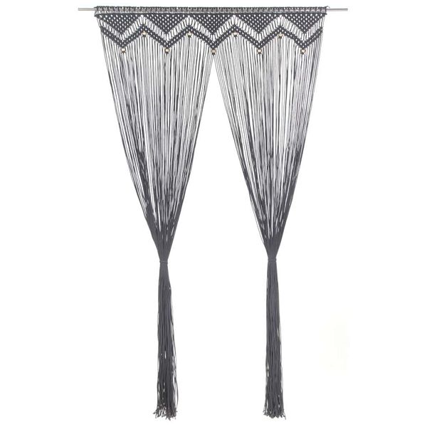 vidaXL Zavesa makrame antracitna 140x240 cm bombaž