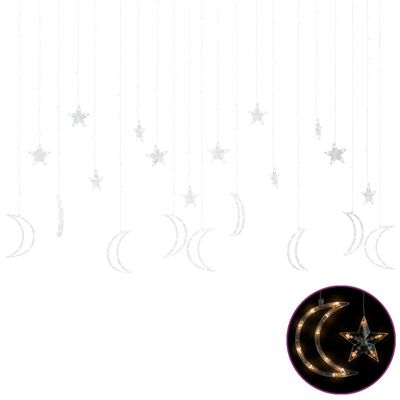 vidaXL Okrasne lučke zvezde in lune z daljincem 345 LED toplo bele