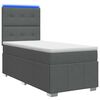 vidaXL LED posteljni pod z vzmetnico Temno siva 90 x 190 cm Blago