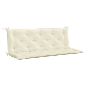 vidaXL Blazina za vrtno klop bela 150x(50+50)x7 cm oxford tkanina