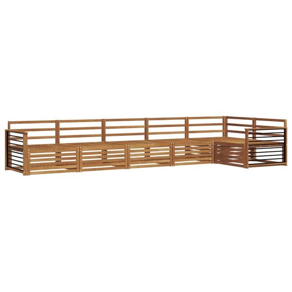 vidaXL Zunanja garnitura za sedenje 6 pcs Naravna Masiven les akacije