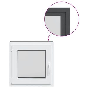 vidaXL Kletno okno "RISOR" 50x50 cm vrtljivo-nagibno DIN levo antracitno