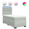 vidaXL Box spring postelja z vzmetnico svetlo siva 90x200 cm žamet