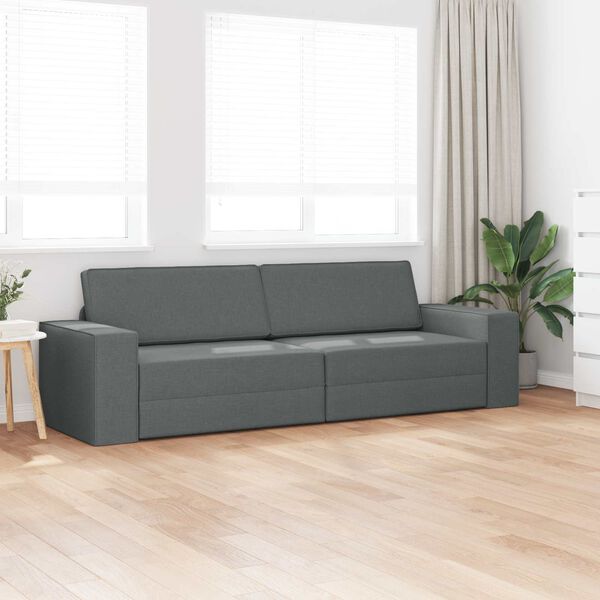 vidaXL Sofa postelja 200cm Temno siva blago