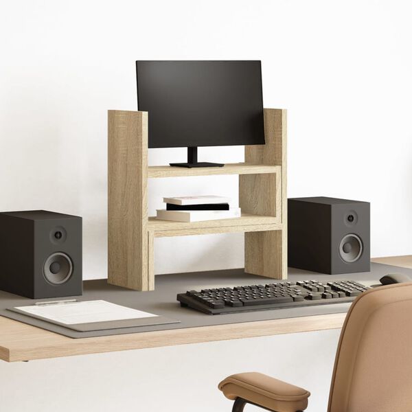 vidaXL Organizator za mizo nastavljiv sonoma hrast 42x21,5x42 cm les