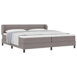 vidaXL Postelja z vzmetnico z vzmetnico Taupe 200 x 200 cm blago