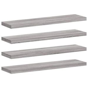 vidaXL Stenske police 4 kosi siva sonoma 40x10x1,5 cm inženirski les