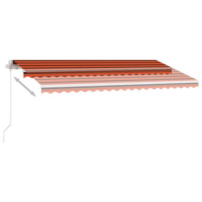 vidaXL Prostostoječa ročno zložljiva tenda 400x300 cm oranžna/rjava
