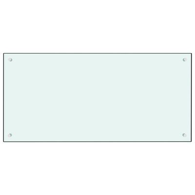 vidaXL Kuhinjska zaščitna obloga bela 100x50 cm kaljeno steklo