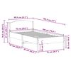 vidaXL Posteljni okvir brez vzmetnice 75x190 cm trdna borovina