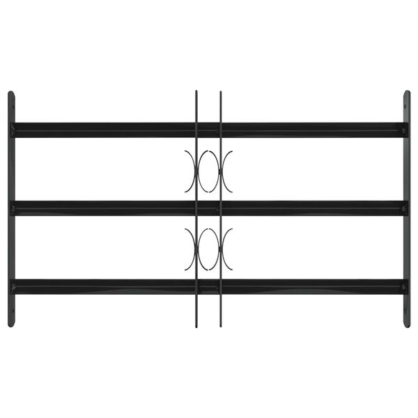 vidaXL Okenska rešetka Črna 75.5 x 45 cm Prašno lakirano jeklo