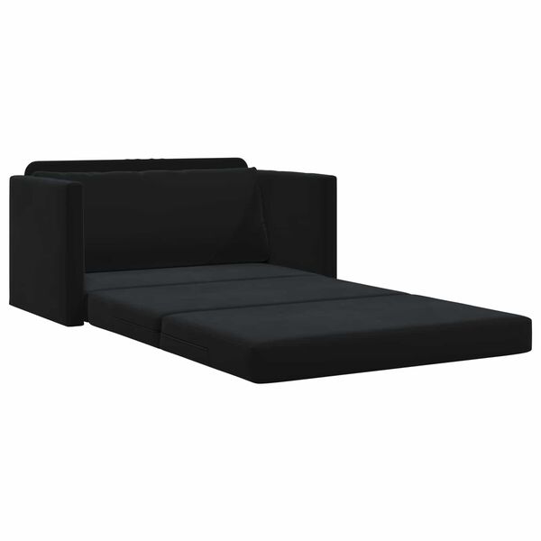 vidaXL Sofa postelja 110cm Črna Žamet