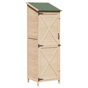 vidaXL Vrtno skladi&scaron;če Naravna 59,5 x 56 x 176,5 cm Trdna smreka