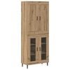 vidaXL Visok predalnik 2 pcs Umetni hrast 69,5 x 34 x 180 cm