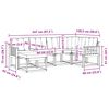vidaXL Zunanja garnitura za sedenje z blazino 6 pcs Naravna in črna
