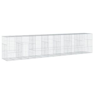 vidaXL Gabionska ko&scaron;ara s pokrovom 700x100x150 cm pocinkano železo