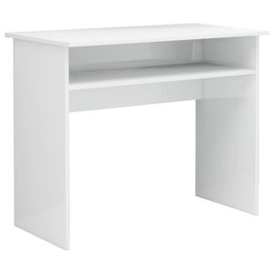 vidaXL Pisalna miza visok sijaj bela 90x50x74 cm iverna plo&scaron;ča