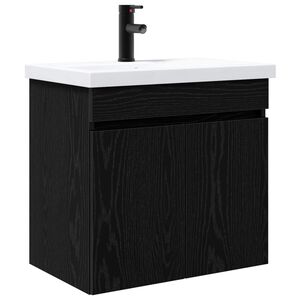 vidaXL Kopalni&scaron;ka omarica s tapo Črni hrast 61 x 40 x 74,5 cm