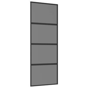 vidaXL Drsna vrata 76 x 205 cm Kaljeno steklo in aluminij