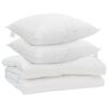 vidaXL Odeja z blazino 3 kos Bela Mikrofibra