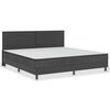 vidaXL Boxspring postelja temno siva iz blaga 200x200 cm