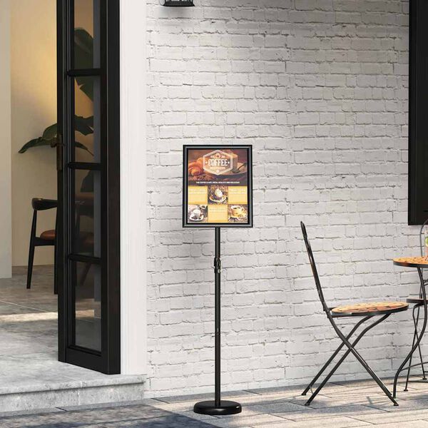 vidaXL Razstave na sejmih Črna 25 x 25 x 125 cm Aluminij