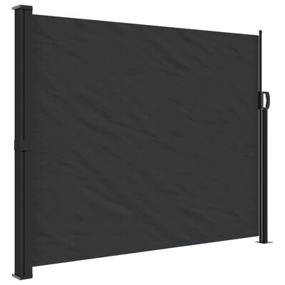 vidaXL Zložljiva stranska tenda črna 160x600 cm