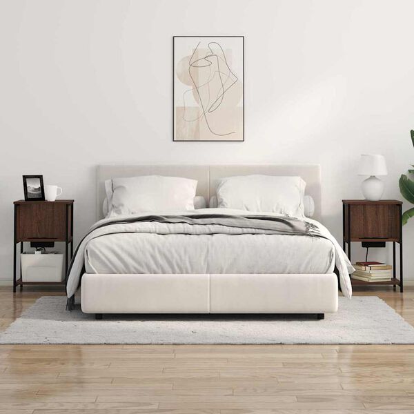 vidaXL Nočna omarica Rjav hrast 38 x 31 x 61 cm Konstruiran les