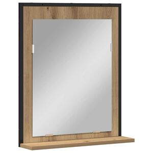 vidaXL Ogledalo artisan hrast 50 x 12 x 60 cm Steklo in inženirski les