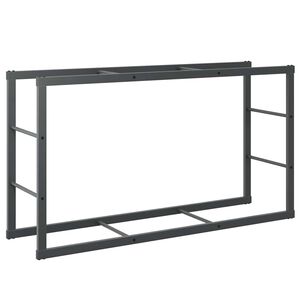 vidaXL Stojalo za drva črno 110x30x61 cm jeklo