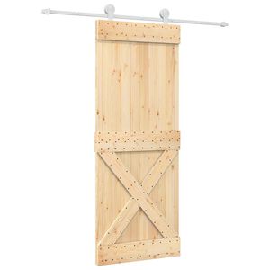 vidaXL Drsna vrata 80 x 210 cm Masiven borov les (neobdelan)