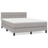 vidaXL Box spring postelja z vzmetnico svetlo siva 140x200 cm blago