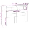 vidaXL LED glava postelje s polico Črni hrast 160 x 18,5 x 103,5 cm