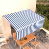 vidaXL Ročno zložljiva tenda s senčilom 4x3 m modra in bela