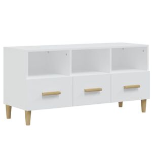 vidaXL TV omarica visok sijaj bela 102x36x50 cm inženirski les