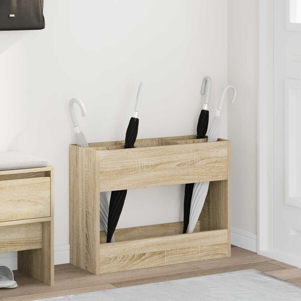 vidaXL Stojalo za dežnik Sonoma hrast 65 x 24 x 50 cm Konstruiran les